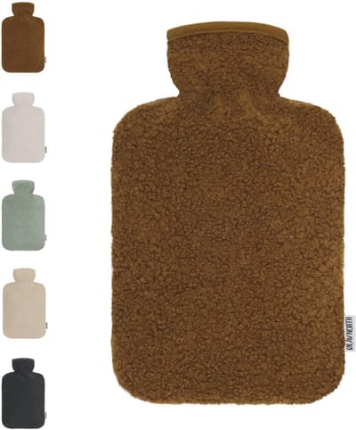 Ølav North – Kruik met Teddy Hug hoes - Incl geschenkverpakking - Tot 6 uur warmte - Warmwaterkruik - 1.8 liter – Chocolate Brown - Cadeau voor haar, vrouw, vriendin
