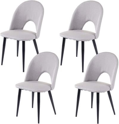Set van 4 eetkamerstoelen MCW-D73, keukenstoel, stof/textiel ~ grijs