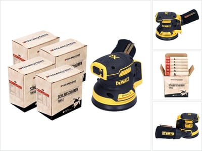 DeWalt DCW 210 N accu excenterschuurmachine 18 V 125 mm borstelloos solo + 4x Toolbrothers TURTLE schuurschijvenset