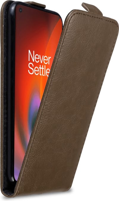 Cadorabo Hoesje geschikt voor OnePlus Nord 2 5G in KOFFIE BRUIN - Beschermhoes in flip design Case Cover met magnetische sluiting