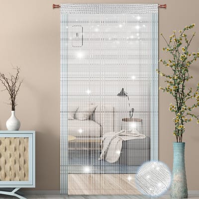 Dailygoods- Draadgordijn Insectenwerend - Draadgordijn Set (2 Stuks) - 95 x 200 cm - Voor Deuren/Ramen - Decoratie - Hoogwaardige Polyester - Vliegengordijn