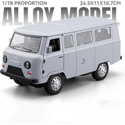 1:18 Russische Uaz Traveler Bus Legering Auto Model Geluid En Licht Pull Back Kinderspeelgoed Verzamelaar Verjaardagscadeau