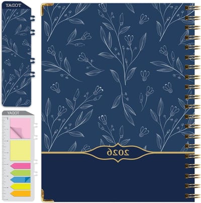 Grote Print Planner - Jaaragenda Hardcover - Planning Organiseren - Gemakkelijk te Lezen - 85 x 11 inch - Bosbessen Wijnstokken