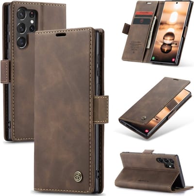 CaseMe Hoesje - Geschikt voor Samsung Galaxy S24 Ultra Hoesje - CaseMe 013 Book Case - Donkerbruin