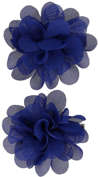 Haarsoires Haarspeld Duckklem 5cm – Haarbloem - Donkerblauw - Set van 2 - Sterke Haarclip voor Styling & Dagelijks Gebruik - Hair Clip - Decoratieve Haaraccessoire