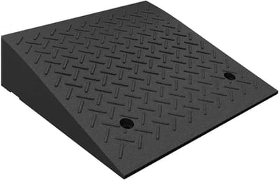 Rubberen Oprijplaat - Drempelhulp Stoeprand - Mobiliteit Verbeteren - Antislip Textuur - 50x50cm Hoogte 6cm - Zwart