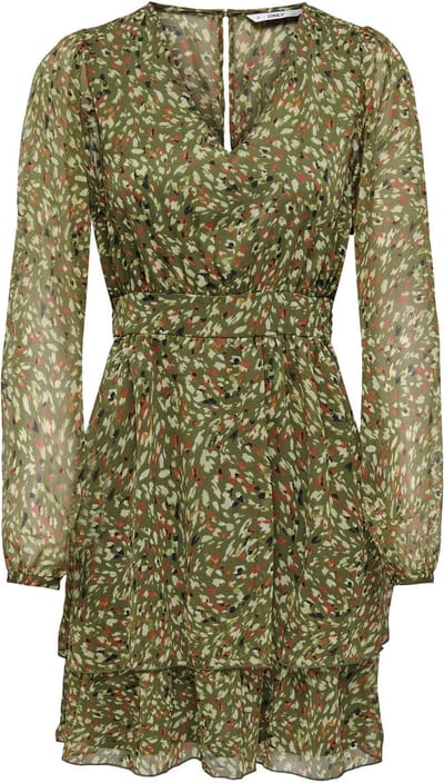 ONLY - ONLADELE LIFE L/S V-NECK DRESS PTM - Dames - Mini jurken