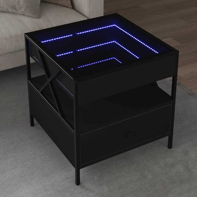 vidaXL - Salontafel - met - Infinity - LED - 50x50x51 - cm - zwart
