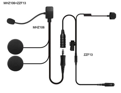 Incotech Headset voor portofoon tbv open en klap helm