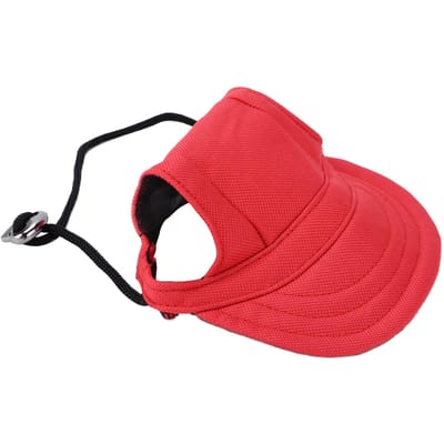 Casquette de Baseball pour Chien Protection Solaire Confortable Réglable Chapeau de Sport pour Animal de Compagnie avec Trous d'Oreilles pour Petits ChiensRouge S S rouge