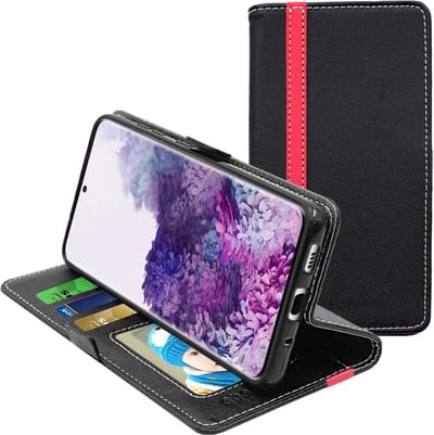 ebestStar - Hoes geschikt voor Samsung Galaxy S20, S20 5G, Wallet Etui, Book case hoesje, Zwart, Rood