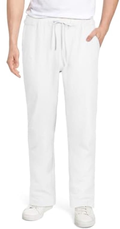 Linnen herenbroek - Casual zomerbroek van katoen, lange broek met elastische tailleband en zakken