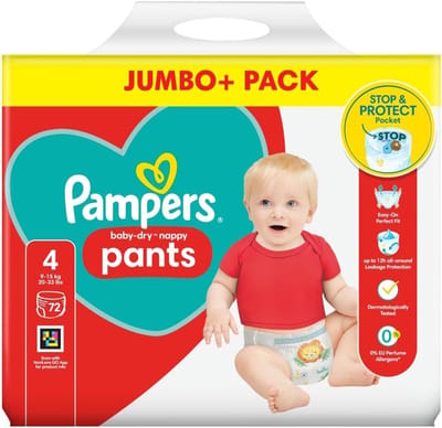 Luierbroekjes Maat 4 - Oefenbroekjes Absorberend - Zindelijkheidstraining Baby - Zachte Elastische Band - 72 Stuks