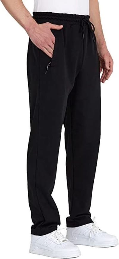 Comeor Joggingbroek heren met rits - Zwart - S - trainingsbroek heren met rits - Lange sportbroek