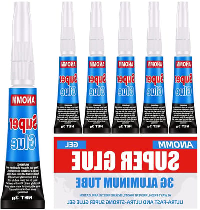 6-pack universele gel secondelijm, 3 gram tubes, voorkomt verstopping, ideaal voor plastic, rubber, leer, metaal, keramiek en glas, sterke en snelle hechting
