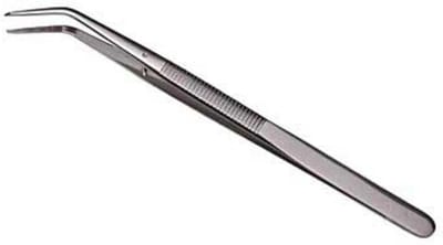 Precisie Pincet met Geleidestift, Gebogen Punt, 155 mm - Vernikkeld