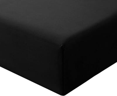 SnelShoppen - Fitted Sheet 160 x 200 cm - Verstelbaar, Zacht Microfibre Bedlaken - Comfortabel en Ademend - Zwart - Perfect voor Alle Seizoenen