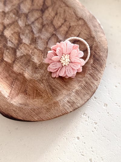 Haarelastiek Poppy - Roze - Haarelastieken voor Meisjes - Bloem - Bloemen Haarelastieken voor Kinderen - Handgemaakte Haaraccessoires