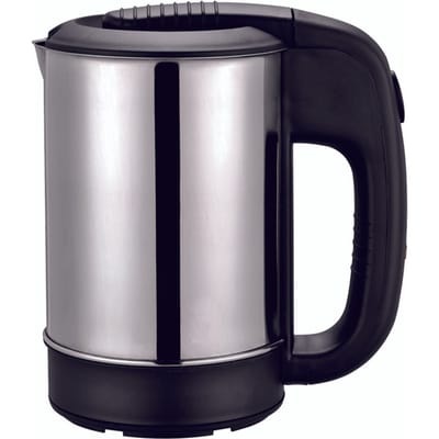 Mini bouilloire électrique 1000W, 0,5 L, mise hors tension automatique en acier inoxydable, pour thé et café, voyage EU Plug argenté