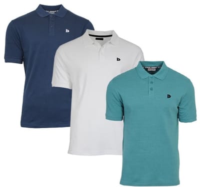 3-Pack Donnay - Polo (Noah) - Sportpolo - Heren - Navy/White/Teal Blue (749) - maat S