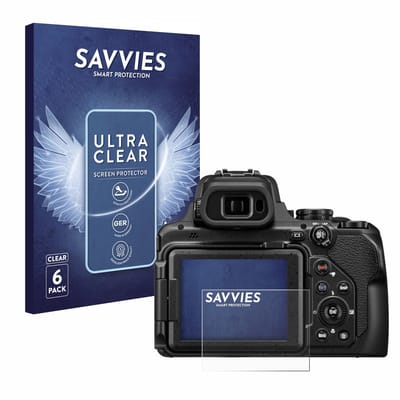 Savvies - Screenprotector voor Nikon Coolpix P1100 - Folie Beschermfolie transparant 6 Stuks