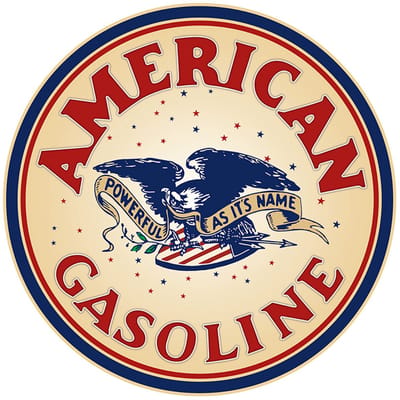 Signs USA - wandbord - dibond - Rond 35 x 35 cm - American Gasoline