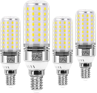 E14 LED-lamp 13 W, vervangt 100 W gloeilamp, 1400 lumen, neutraal wit 4000 K - 4 stuks