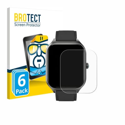 BROTECT - Screenprotector voor FORRLITE Smartwatch 2.01" - Folie Beschermfolie transparant 6 Stuks