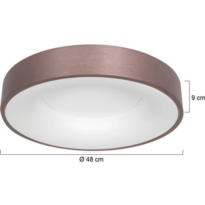 Plafonnieres Ringlede 2563BR Brons Ø48cm - Modern Design van Steinhauer, Gemaakt van Metaal en Kunststof, Geschikt voor Binnengebruik
