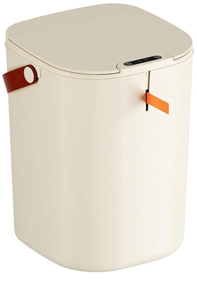 Automatische vuilnisemmer met touch-sensor, 20 liter, crèmekleurig voor keuken, badkamer en kantoor