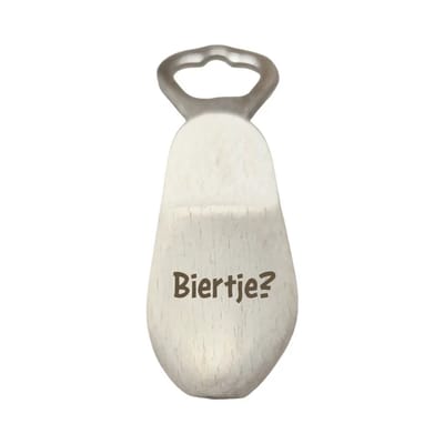 Klomp flesopener - Biertje? - Vaderdag cadeau - Vaderdag - Papa - Bieropener - Flesopener - Gravering - Bier accessoires