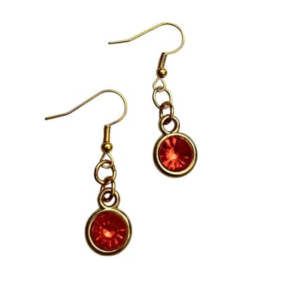 2 Love it Bling - Oorbellen - Lengte 4 cm - Stainless steel - Oranje - Goudkleurig