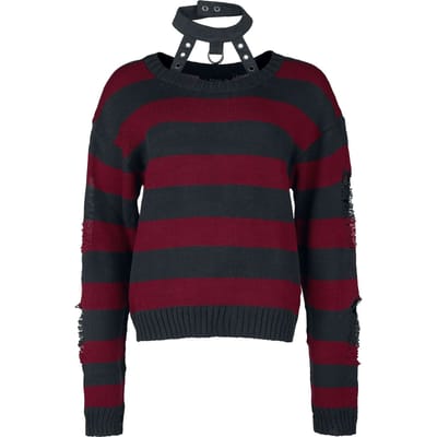 Heartless - Gothic Gebreide trui - Vision Top - XS tot 3XL - voor Vrouwen - zwart-rood