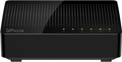 DrPhone ZSX6 – 5 Poorten Gigabit Switch – Ethernet-poorten RJ45 - Plug And Play – Energiebesparende Hub - Zwart