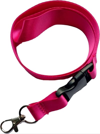 Keycord - Lanyard - Sleutelkoord - Neklint - 50 cm - Los te koppelen deel - Donkerroze - Glanzend - Jonyx