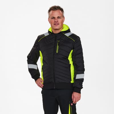 Engel Cargo gewatteerd jack 1870-224 - Black / Hi-vis Yellow - L