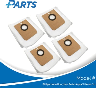 Philips HomeRun 7000 Series Aqua XU7000/01 Stofzakken (4 Stuks, Plus.Parts® alternatief voor XV1472/00)