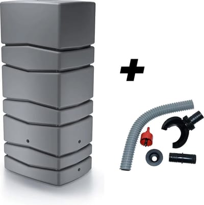 Aqua tower regenton 650l antraciet met complete aansluitset
