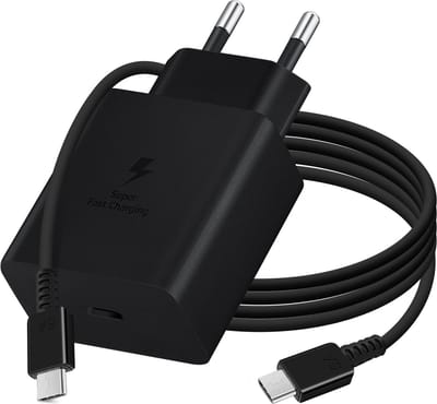 Oplader set geschikt voor Samsung Galaxy S - 25W - USB C Snellader + 2 meter kabel - Zwart