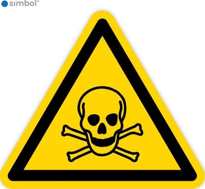 Simbol - Stickers Giftige Stoffen - Doodshoofd (W016) - Duurzame Kwaliteit - Formaat ▲ 15 x 15 x 15 cm.
