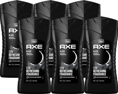 Axe Black For Men - 6 x 250  ml - Douchegel - Voordeelverpakking