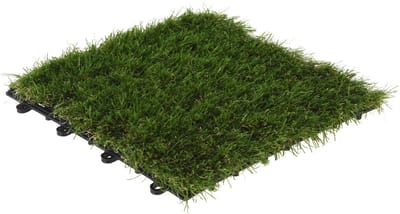 Pro Garden Tuintegel/terrastegels - 6x stuks - groen - kunstgras - 30 x 30 cm - vlonder vloertegels - klikbaar