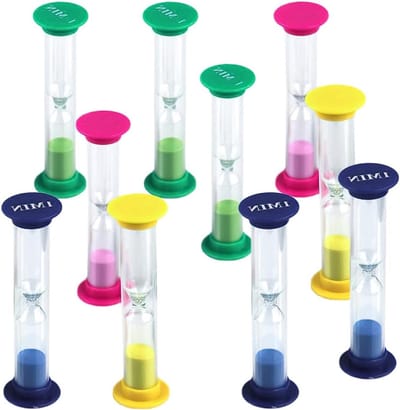 Kleurige zandlopers van 1 minuut, set van 10 stuks, perfect voor timing, decoratie en spelletjes
