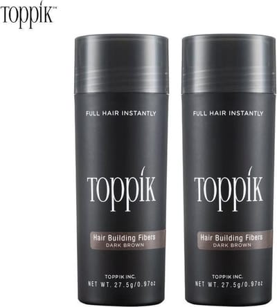 Toppik Hair Building Fibers (haargroei vezels) - 2 x 27,5gr - Donkerbruin
