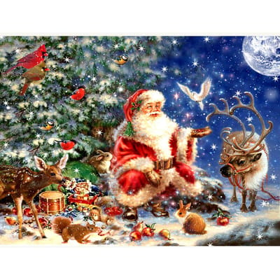 5D DIY Diamond Kerstman Diamond Schilderen Borduren Kruissteek Mozaïek Home Decoratie Kerstcadeau 20X30CM blue