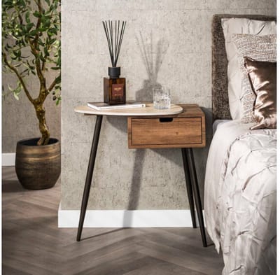 Nachtkastje 1L links Travino - Ceramic Travertine