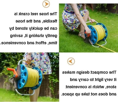 tuinslangen voor de tuin op haspel Draagbare tuinslanghaspel, tuinslanghaspelwagen met slang, buitenwaterpijprek opwindgereedschap voor tuin, gazon, landbouwirrigatie (met 25m slang)