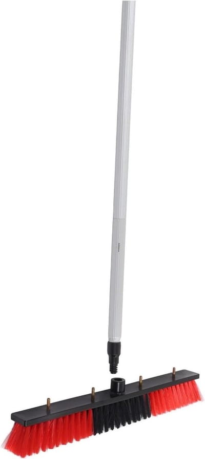 Wateraangedreven Paalset - Telescopische Borstel - Hoge Oppervlakken Reinigen - Zonder Ladder - 4 meter - Zilver