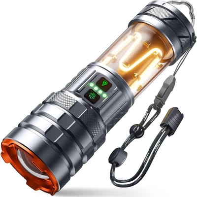 Ynkkvre -Oplaadbare LED Zaklamp - Duurzaam en Waterdicht - 26650A Batterij - USB-C oplaadbaar- inclusief opladerbare batterijen en kabel- camping