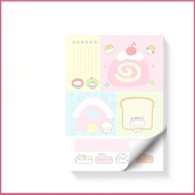 Kawaii Kantoorbenodigdheden Memo Blokjes 50 Vel Vel Scrapbook Materiaal Notitiepapier Meervoudig Gevouwen Notities Accessoire Kantoor Decoratief Boek white